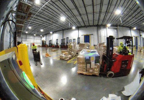 Dock door camera showing loading operations