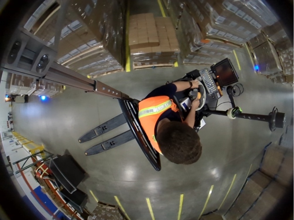 Center rider overhead camera view